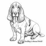 Basset Hound in Nature Coloring Pages 1
