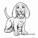Basset Hound in Nature Coloring Pages 2