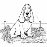 Basset Hound in Nature Coloring Pages 3