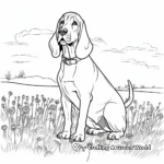 Basset Hound in the Park Coloring Pages 1