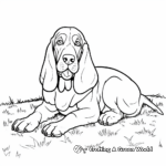 Basset Hound in the Park Coloring Pages 2