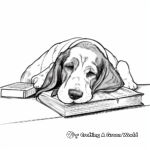 Basset Hound Nap Time Coloring Pages 4
