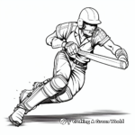 Batsman in Full Swing Cricket Coloring Pages 1