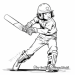 Batsman in Full Swing Cricket Coloring Pages 2