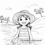 Beach-Themed Self-Loving Affirmation Coloring Pages 3