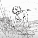Beagle in Action: Hunting Scene Coloring Pages 2