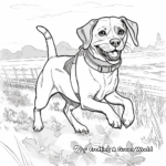 Beagle in Action: Hunting Scene Coloring Pages 3