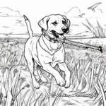 Beagle in Action: Hunting Scene Coloring Pages 4