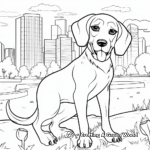 Beagles in the Park: Scenery Coloring Pages 4