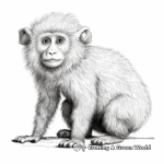 Beautiful Baboon in the Wild Coloring Pages 3