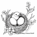 Beautiful Bird Nest with Eggs Coloring Pages 1