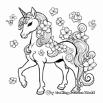 Beautiful Blossom Unicorn Coloring Pages 1