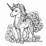 Beautiful Blossom Unicorn Coloring Pages 3