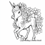 Beautiful Blossom Unicorn Coloring Pages 4