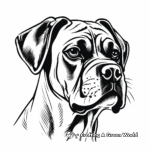 Beautiful Boxer Dog Head Coloring Pages 1