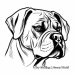 Beautiful Boxer Dog Head Coloring Pages 2