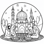 Beautiful Calligraphy during Ramadan Coloring Pages 1