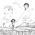 Beautiful Field day Kite flying Coloring Pages for Kids 3