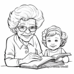 Beautiful Grandmother with Grandchild Coloring Sheets 2