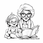 Beautiful Grandmother with Grandchild Coloring Sheets 4