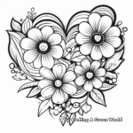 Beautiful Heart and Flowers Mother's Day Coloring Pages 2
