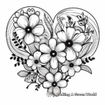 Beautiful Heart and Flowers Mother's Day Coloring Pages 3