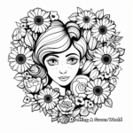 Beautiful Heart and Flowers Mother's Day Coloring Pages 4