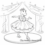 Beautiful Hippo Ballerina Coloring Pages 1
