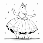 Beautiful Hippo Ballerina Coloring Pages 2