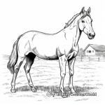 Beautiful Horse on a Farm Coloring Pages 1