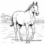 Beautiful Horse on a Farm Coloring Pages 4