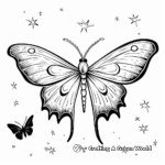 Beautiful Luna Moth in Night Sky Coloring Pages 2