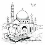 Beautiful Mosque during Ramadan Coloring Pages 3