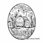 Beautiful Nature-Themed Easter Egg Coloring Pages 1