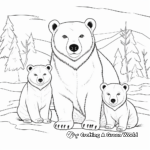 Beautiful Polar Bear Family Coloring Sheets 1