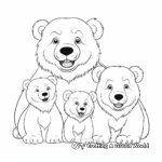 Beautiful Polar Bear Family Coloring Sheets 2