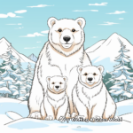 Beautiful Polar Bear Family Coloring Sheets 3