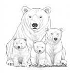 Beautiful Polar Bear Family Coloring Sheets 4
