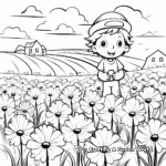 Beautiful Poppy Field and Memorial Day Coloring Page 3