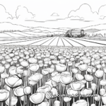 Beautiful Poppy Field and Memorial Day Coloring Page 4