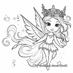 Beautiful Princess and Flying Unicorn Coloring Page 4