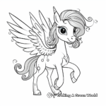 Beautiful Princess and Unicorn Pegasus Coloring Pages 3