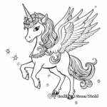 Beautiful Princess and Unicorn Pegasus Coloring Pages 4