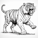Beautiful Roaring Tiger Coloring Pages 2