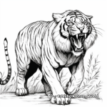 Beautiful Roaring Tiger Coloring Pages 3