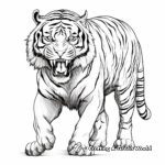 Beautiful Roaring Tiger Coloring Pages 4