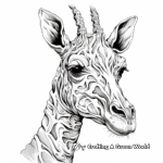 Beautifully Detailed Giraffe Head Coloring Pages 2