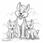 Beautifully Illustrated She-Wolf and Cubs Coloring Pages 2