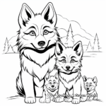 Beautifully Illustrated She-Wolf and Cubs Coloring Pages 4