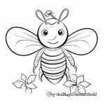 Bee on Flower Coloring Pages 1